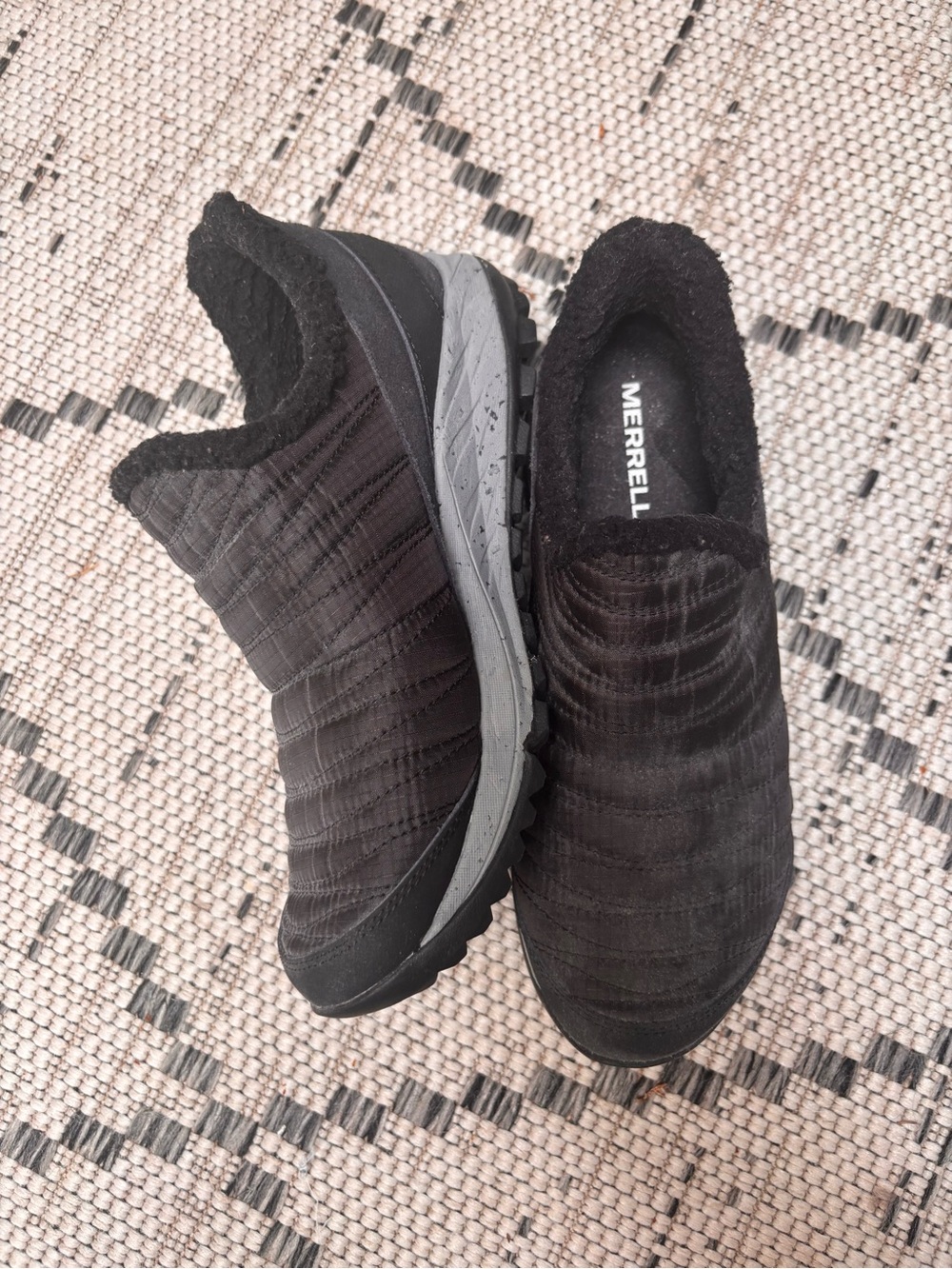 Merrell Black Quilted Slip-On Casual Loafers